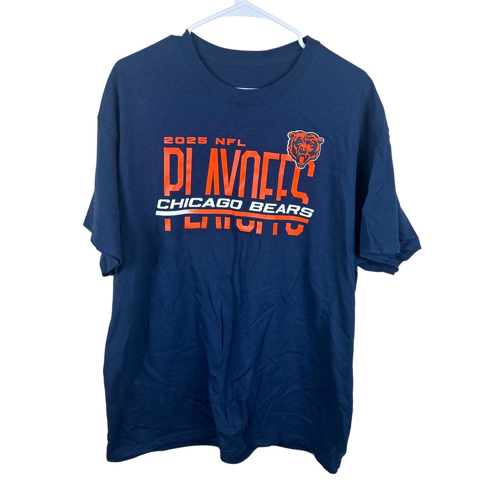 CSA T-Shirt Mens XL Navy Blue Chicago Bears 2025 NFL Playoffs Graphic Tee‎ Fan